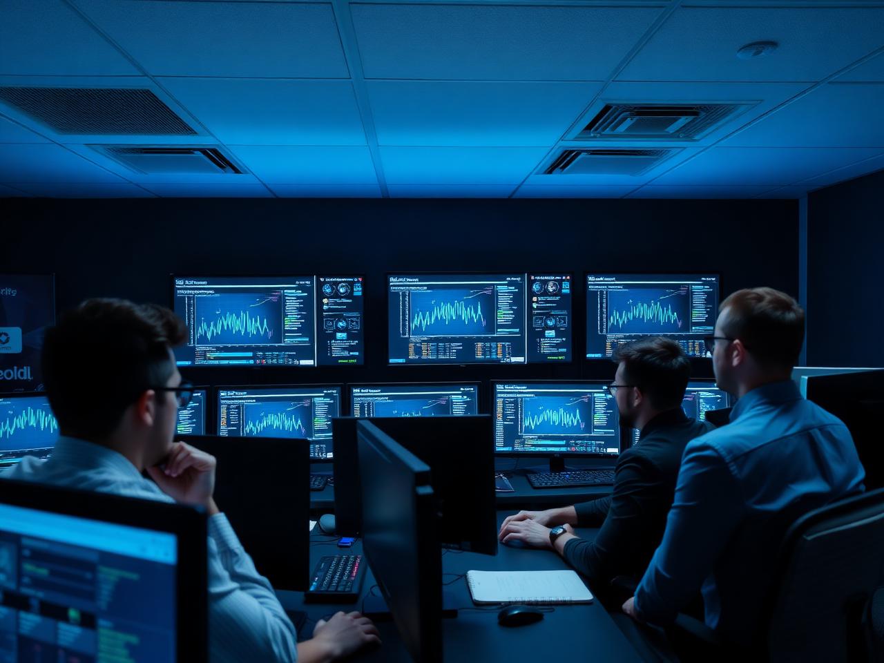 Security team in an operations room