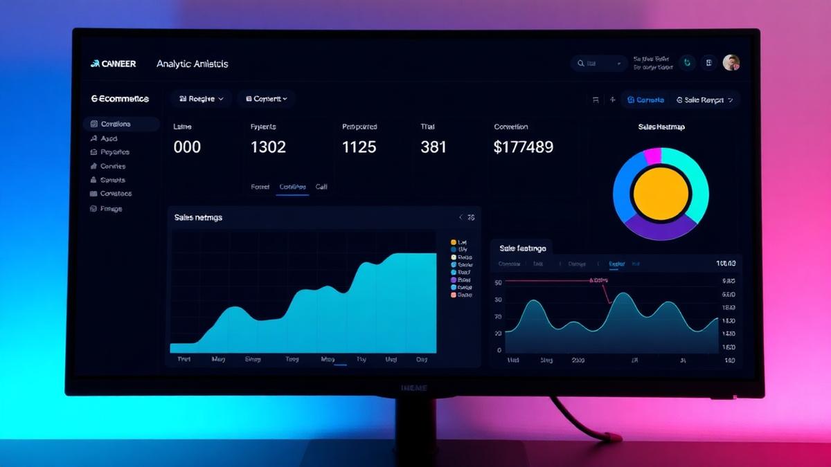 Dashboard de e-commerce com funil de vendas
