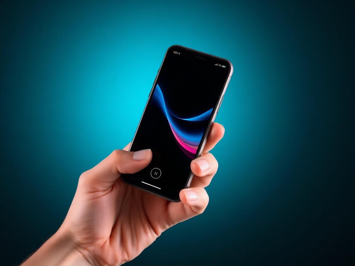 Smartphone exibindo aplicativo mobile