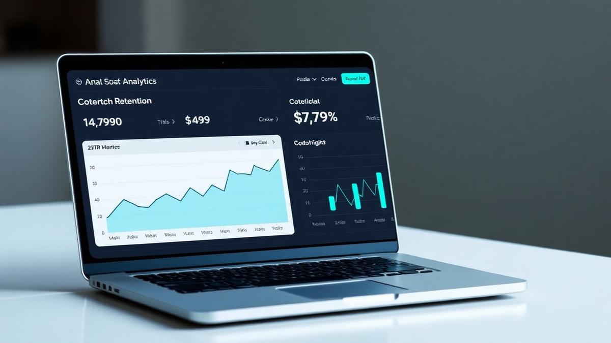 Dashboard SaaS exibindo MRR e churn