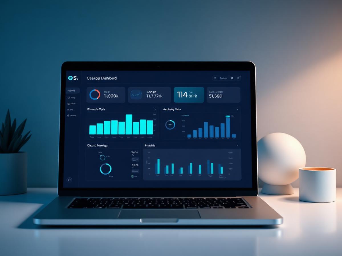 Notebook exibindo dashboard SaaS